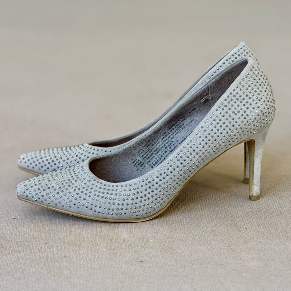 Gray Studded Heels